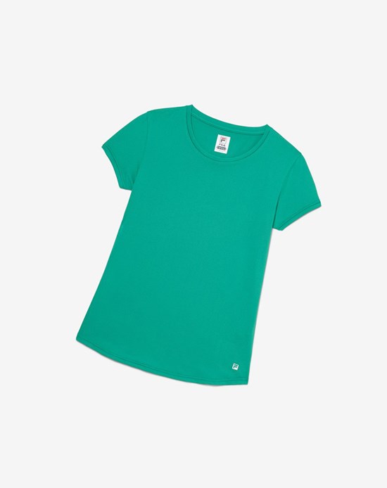 Fila Essentials Kratke Sleeve Top Zelene | IBD-067954