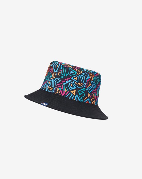 Fila Printed Twill Bucket Hat Čierne | OLQ-741850