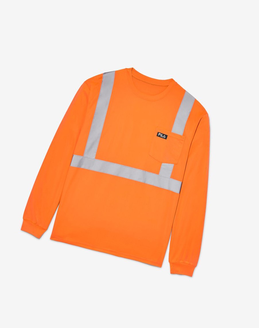 Fila High Visibility Long Sleeve Pracovná Shirt Oranžové | SKF-529846